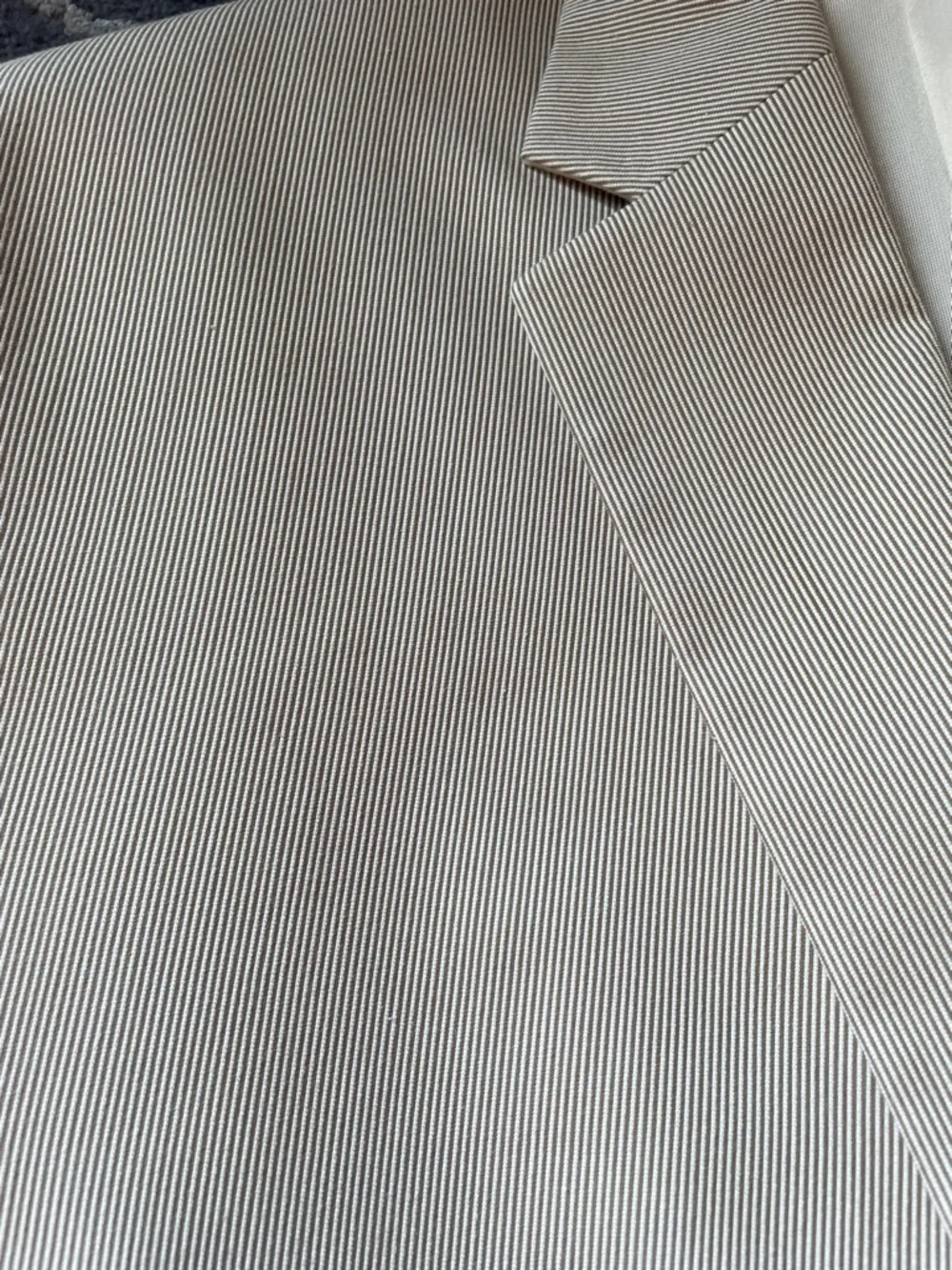 Lauren Ralph Lauren Light‎ Beige & White Striped Single-Breasted Blazer 46R
